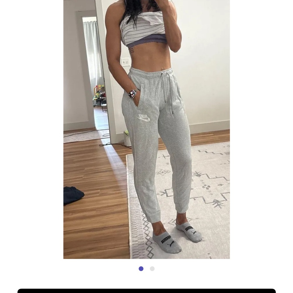 Nike Gray Track Pants with Tapered Ankle Cuffs